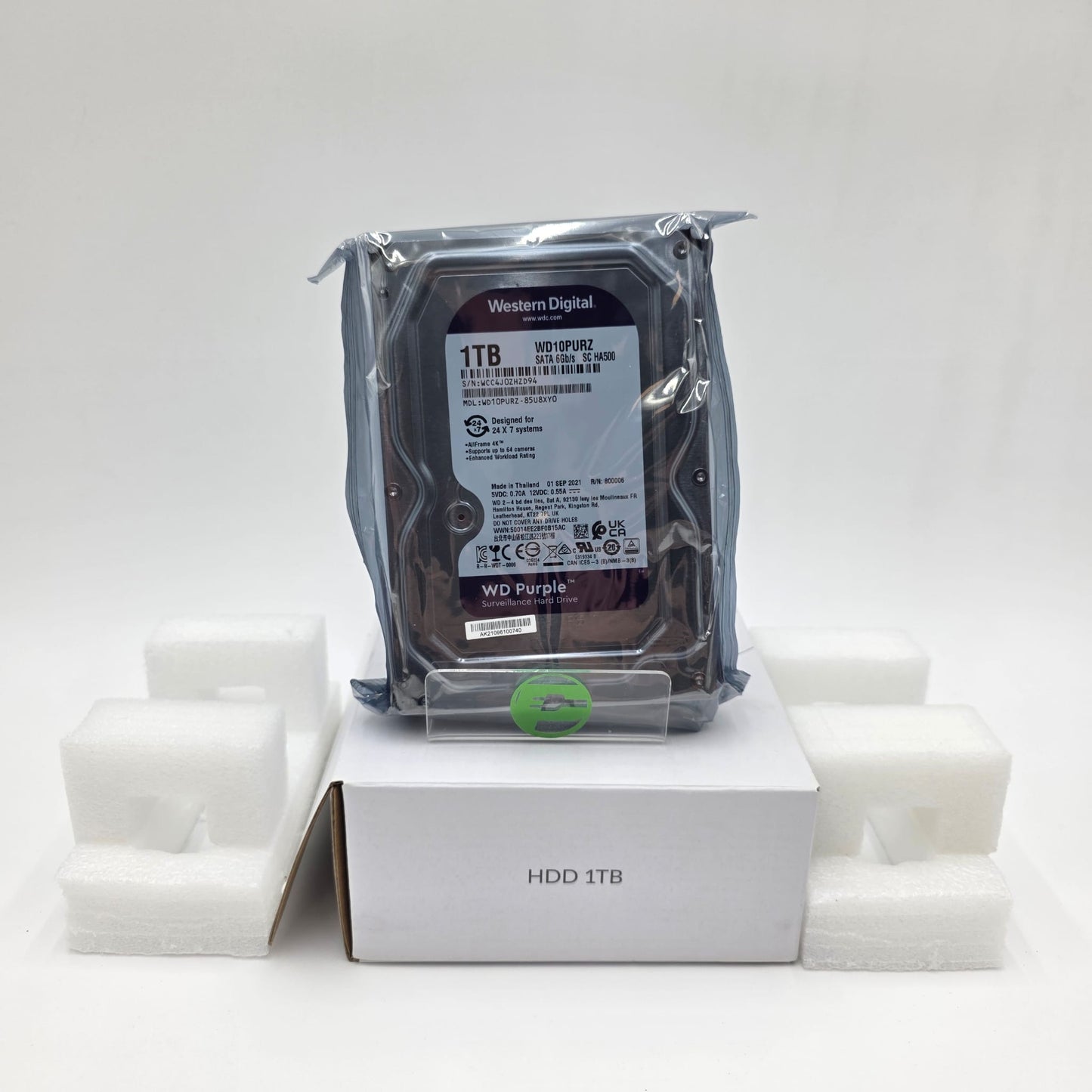 WD Purple 1TB Internal Hard Drive Surveillance HDD 3.5" SATA III 64MB WD10PURZ