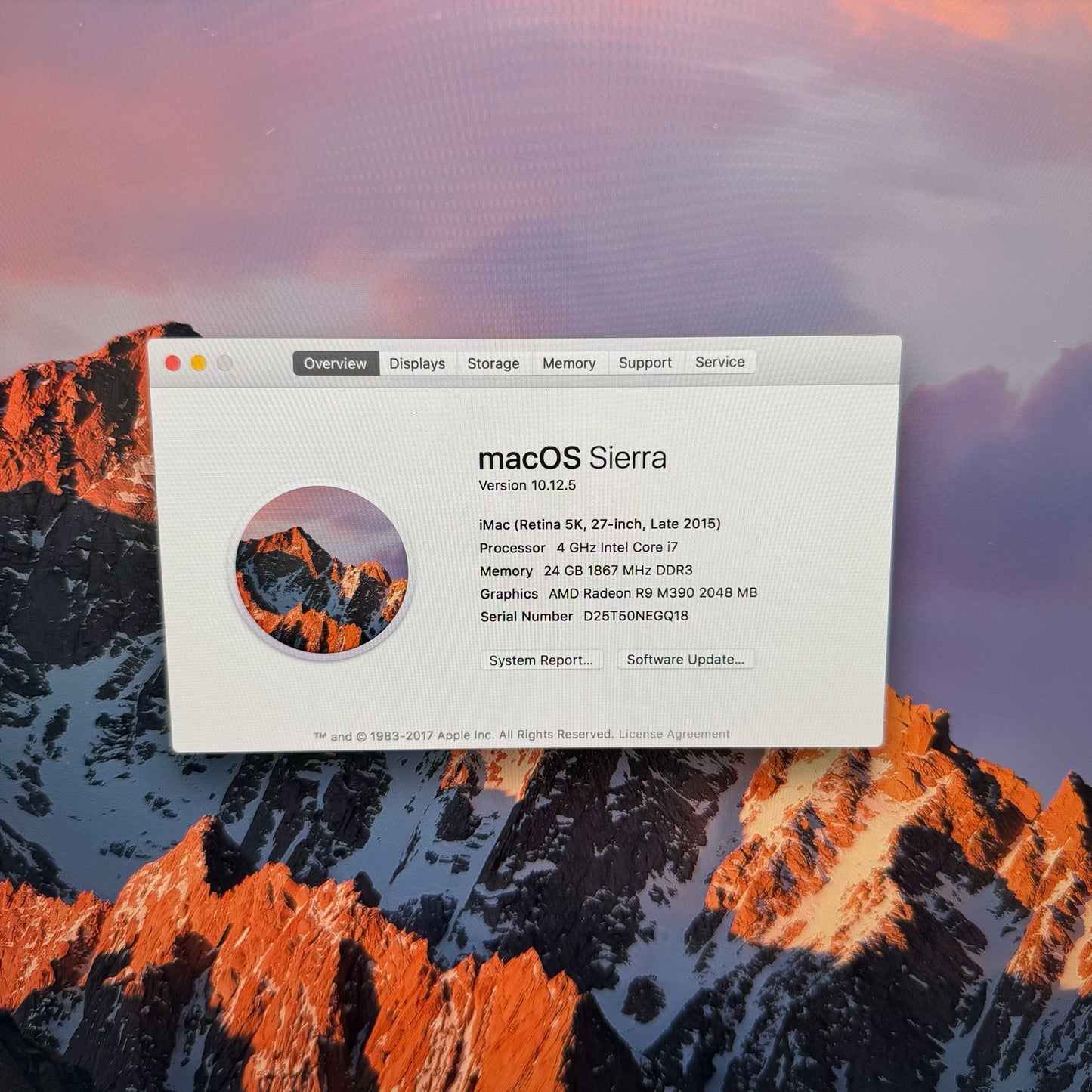 2015 Apple iMac 27" i7 4.0GHz 24GB RAM 1TB SSD Silver Z0SD000KG
